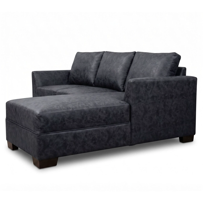 SILLON SECCIONAL DENVER EN L TELA ASPECTO CUERO - DERECHO - 5