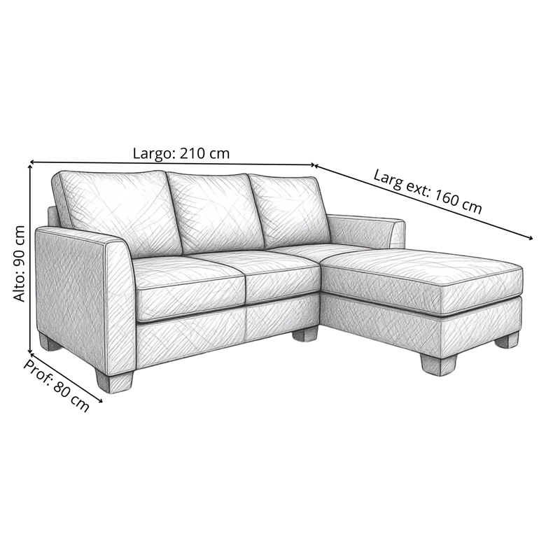 SILLON SECCIONAL DENVER EN L TELA ASPECTO CUERO - DERECHO - 8