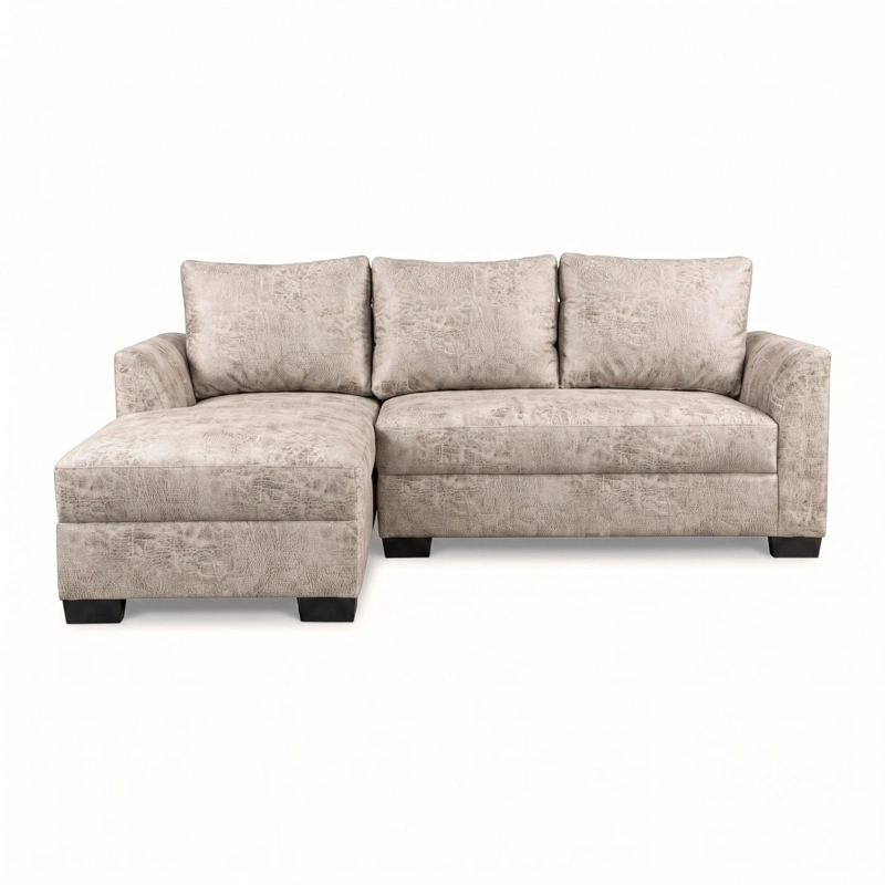 SILLON SECCIONAL DENVER EN L TELA ASPECTO CUERO - IZQUIERDO - 3