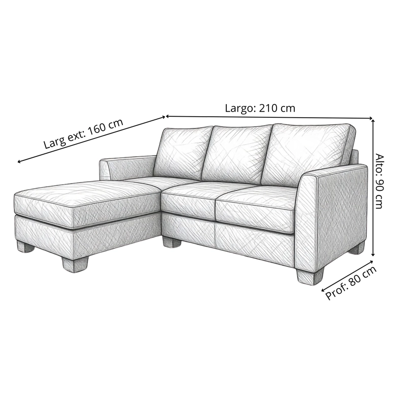 SILLON SECCIONAL DENVER EN L TELA ASPECTO CUERO - IZQUIERDO - 8