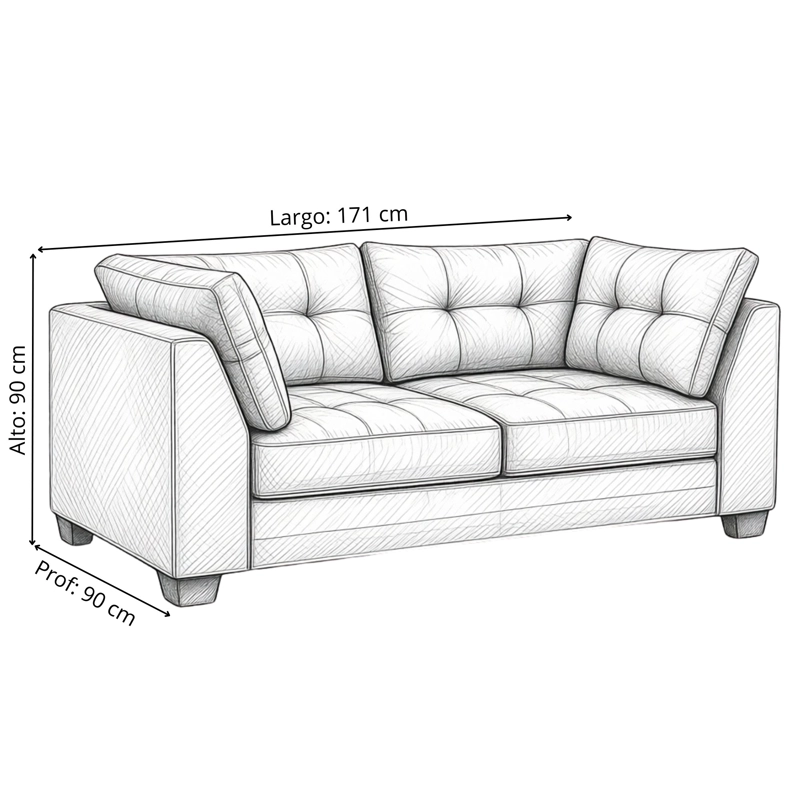 SOFA 2 CUERPOS EDIMBURGO CHENILLE - 7