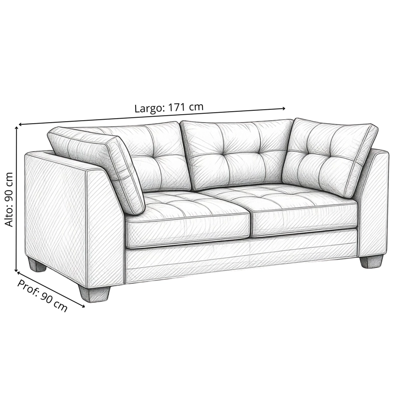 SOFA 2 CUERPOS EDIMBURGO CHENILLE - 7