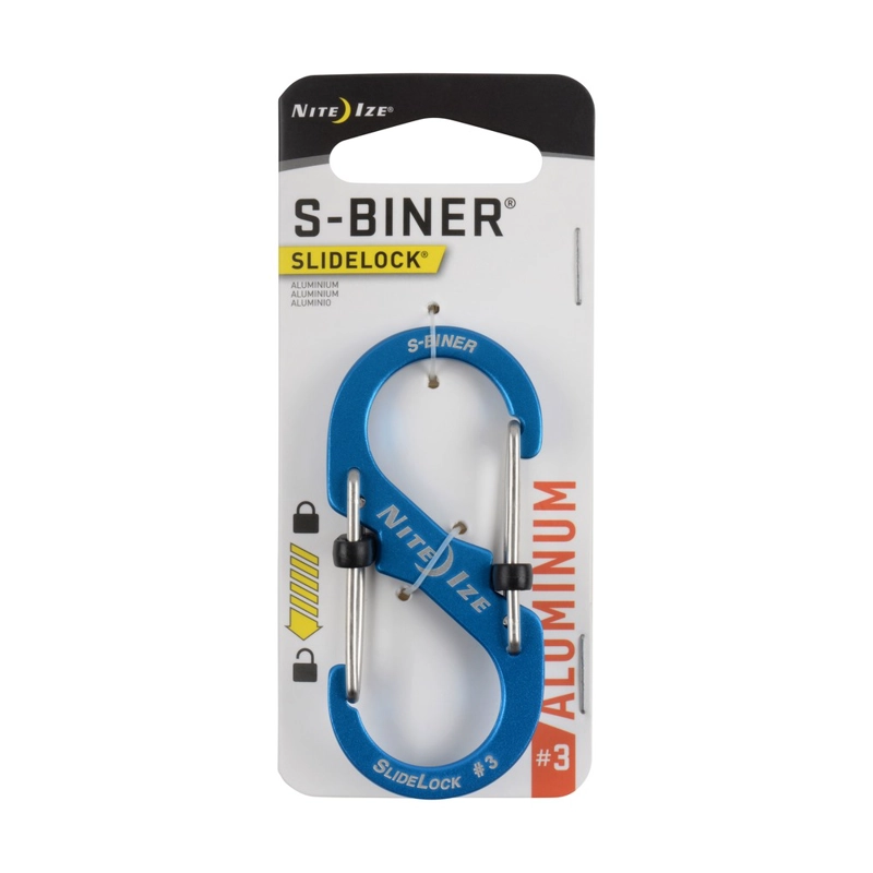 MOSQUETON S-BINER® SLIDELOCK® ALUMINUM #3 NITE IZE AZUL - 1