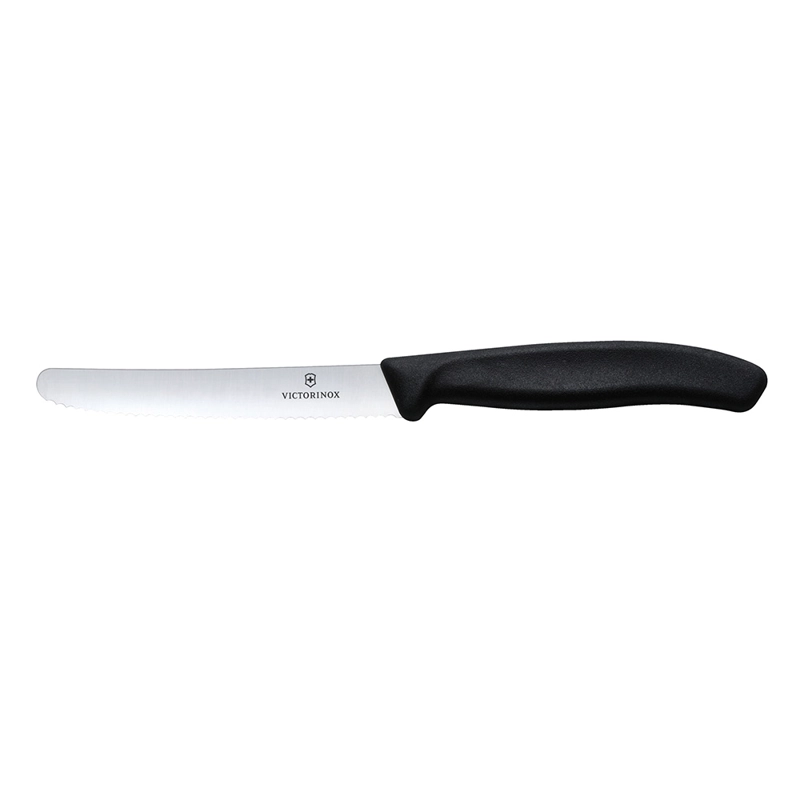 CUCHILLO DE MESA Y CUCHILLO PARA TOMATES SWISS CLASSIC COLOR NEGRO. HOJA 11 CM. VICTORINOX - 1