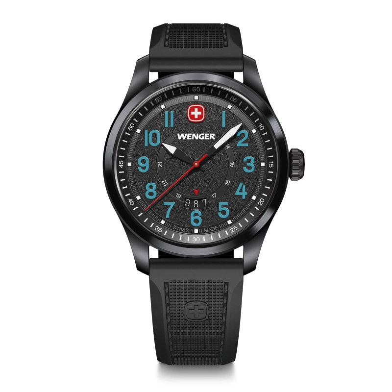 RELOJ WENGER HOMBRE TERRAGRAPH 43 MM CORREA SILICONA NEGRO - 1