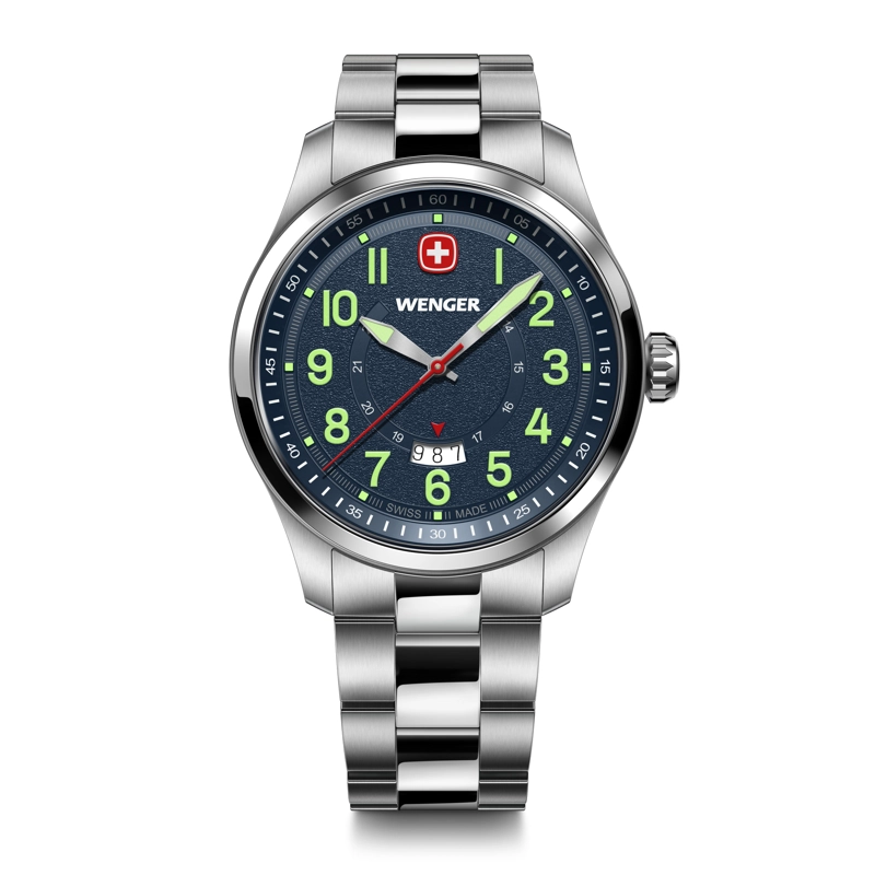 RELOJ WENGER HOMBRE TERRAGRAPH DIAL AZUL 43 MM CORREA ACERO - 1