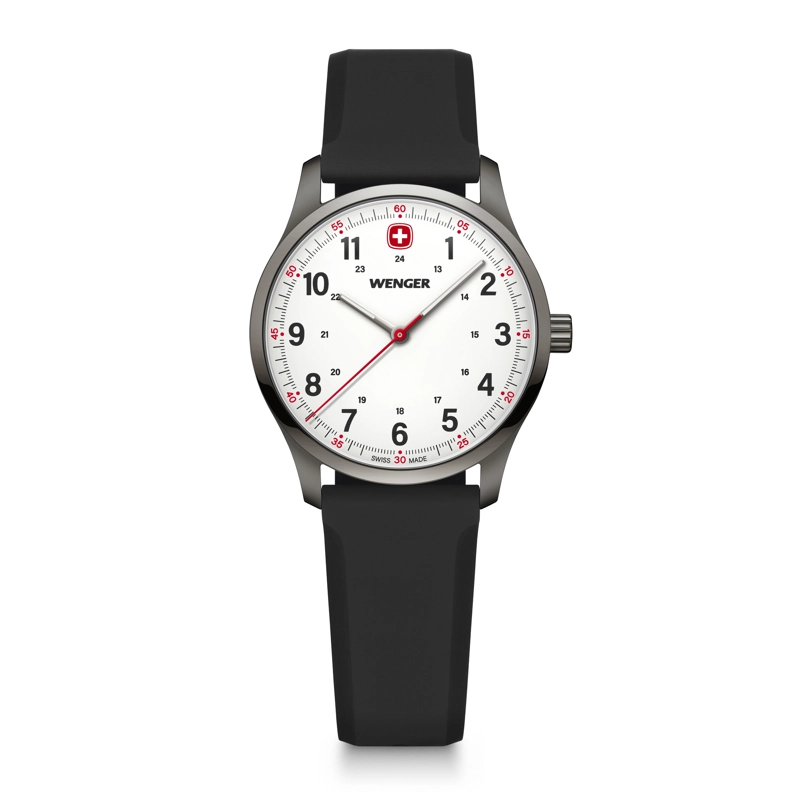 RELOJ WENGER HOMBRE CITY SPORT 34 MM CORREA SILICONA NEGRO - 1