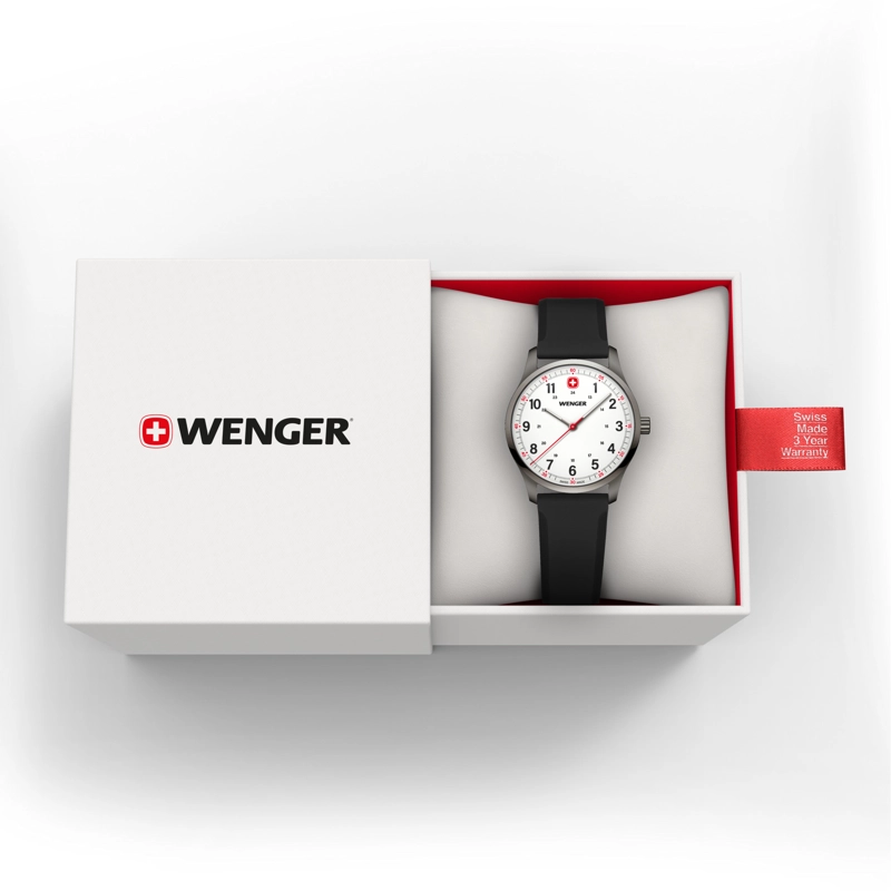 RELOJ WENGER HOMBRE CITY SPORT 34 MM CORREA SILICONA NEGRO - 3