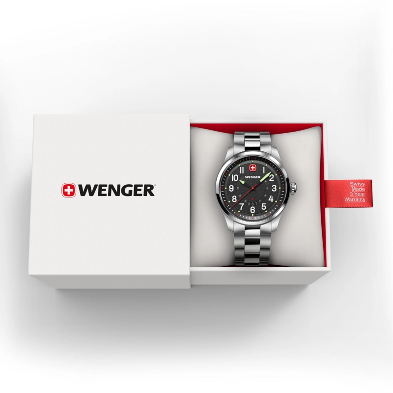 RELOJ WENGER HOMBRE TERRAGRAPH DIAL NEGRO 43 MM CORREA ACERO - 3