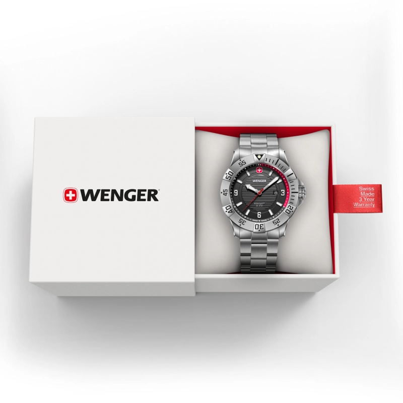 RELOJ DE PULSERA WENGER SEAFORCE CORREA ACERO INOX, DIAL NEGRO 43 MM - 3