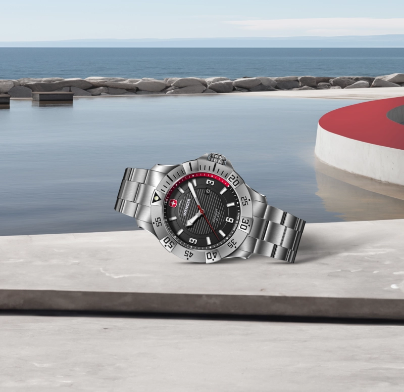 RELOJ DE PULSERA WENGER SEAFORCE CORREA ACERO INOX, DIAL NEGRO 43 MM - 4