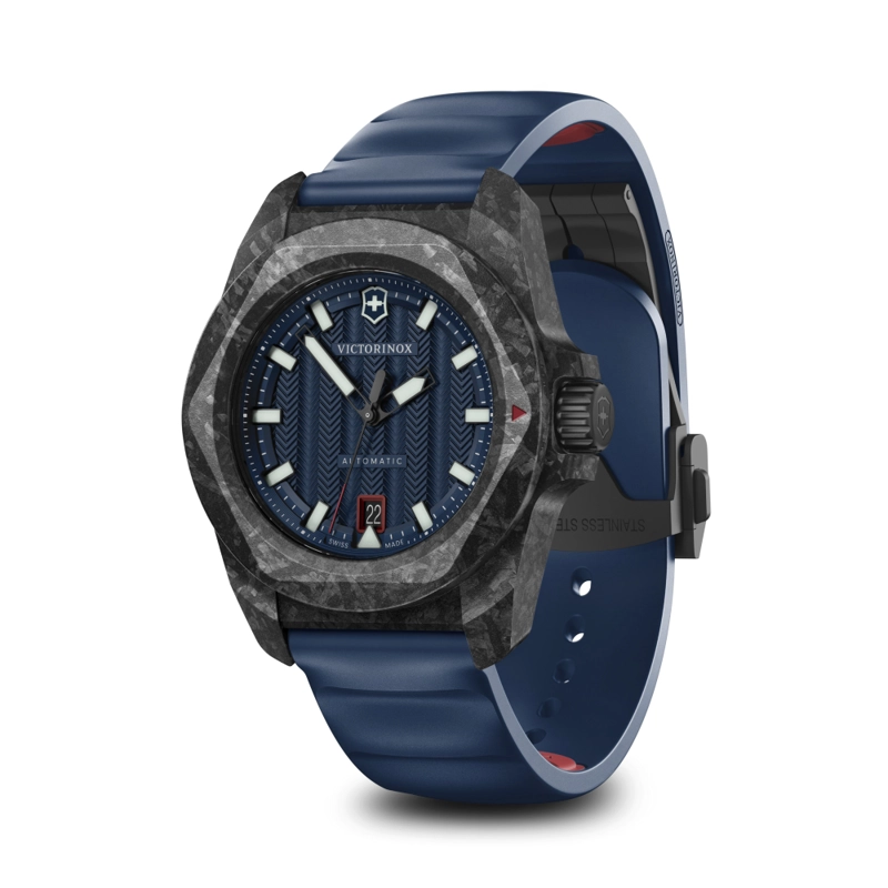RELOJ DE PULSERA VICTORINOX I.N.O.X. CARBON AUTOMÁTICO CORREA CAUCHO AZUL - 3