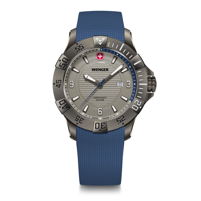 RELOJ DE PULSERA WENGER SEAFORCE CORREA SILICONA AZUL, DIAL 43 MM - 1