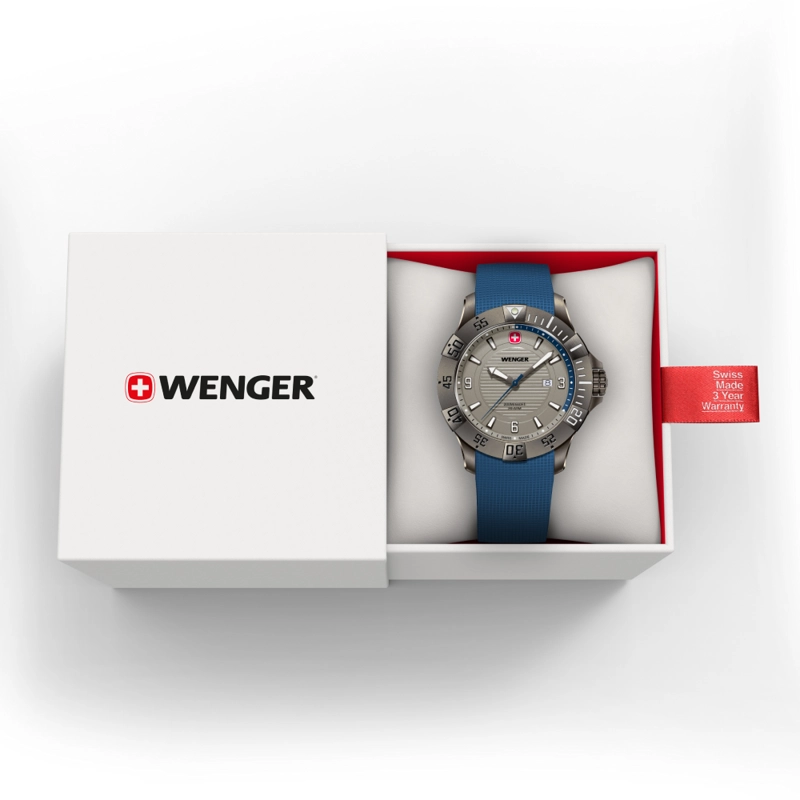 RELOJ DE PULSERA WENGER SEAFORCE CORREA SILICONA AZUL, DIAL 43 MM - 3