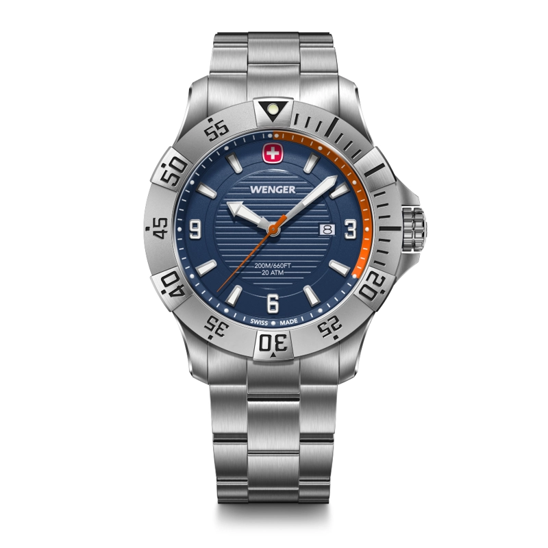 RELOJ DE PULSERA WENGER SEAFORCE CORREA ACERO INOX, DIAL AZUL 43 MM - 1