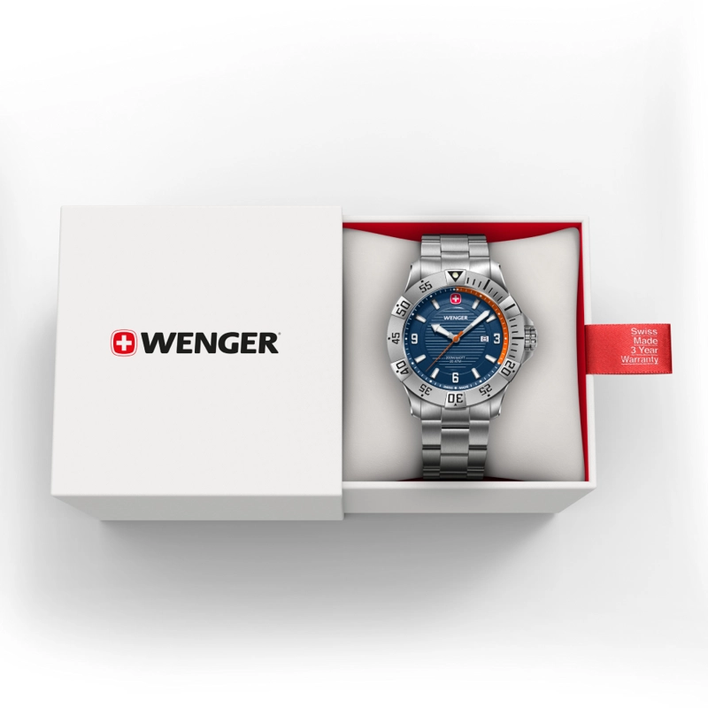 RELOJ DE PULSERA WENGER SEAFORCE CORREA ACERO INOX, DIAL AZUL 43 MM - 3