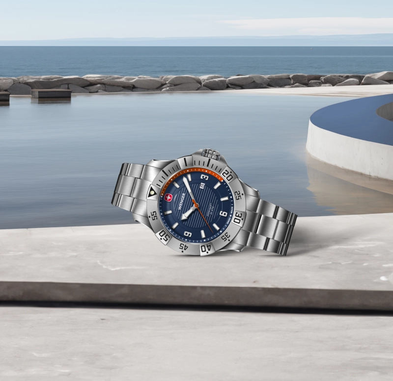 RELOJ DE PULSERA WENGER SEAFORCE CORREA ACERO INOX, DIAL AZUL 43 MM - 4