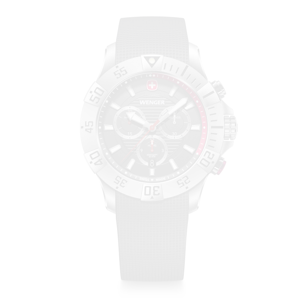 RELOJ DE PULSERA WENGER SEAFORCE CHRONO CORREA SILICON NEGRO, DIAL NEGRO 43 MM - 1