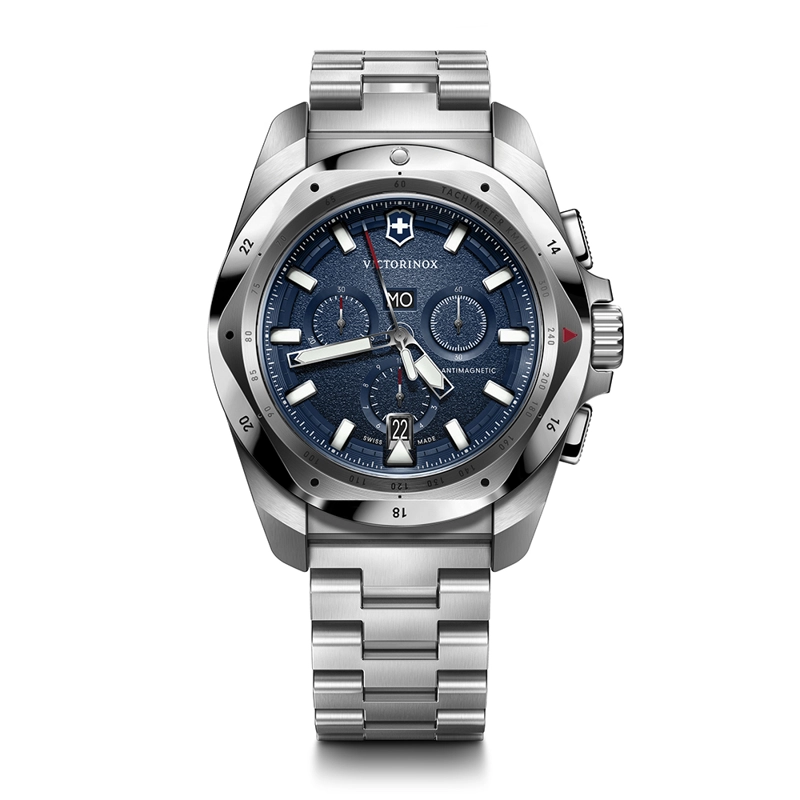 RELOJ DE PULSERA VICTORINOX INOX CHRONO 43 MM CORREA ACERO DIAL AZUL - 1
