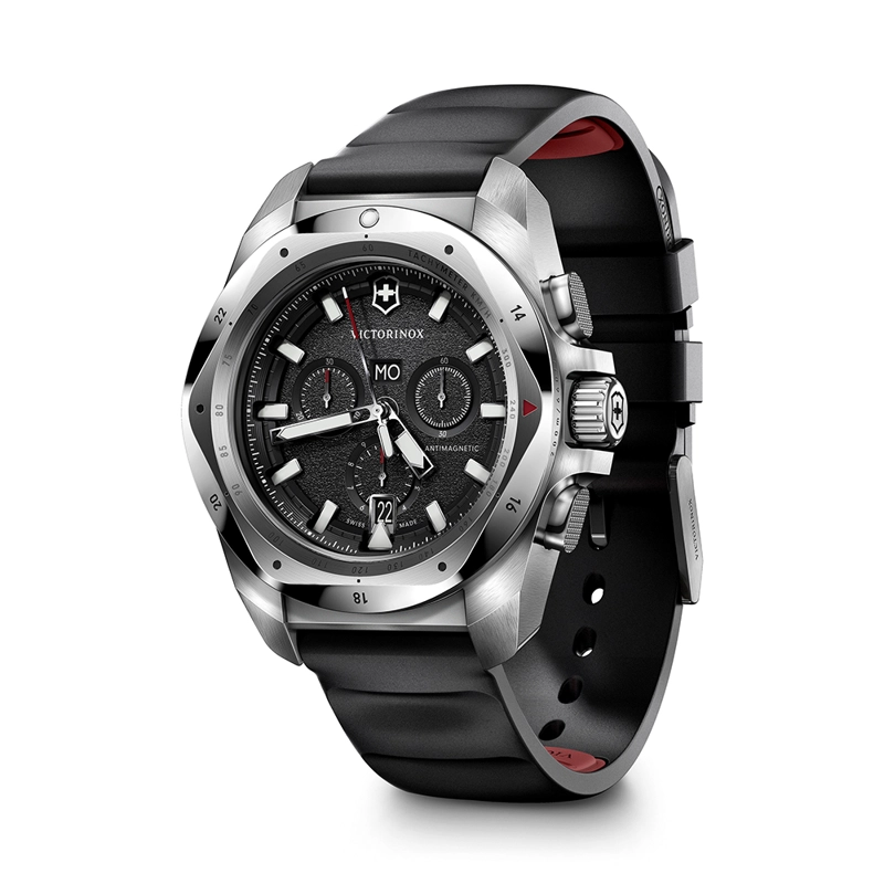 RELOJ DE PULSERA VICTORINOX INOX CHRONO 43 MM CORREA CAUCHO DIAL NEGRO - 2
