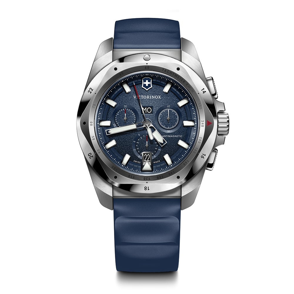 RELOJ DE PULSERA VICTORINOX INOX CHRONO 43 MM CORREA CAUCHO DIAL AZUL - 1