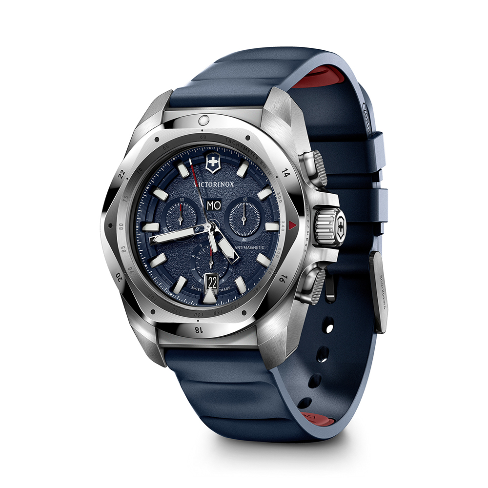 RELOJ DE PULSERA VICTORINOX INOX CHRONO 43 MM CORREA CAUCHO DIAL AZUL - 2