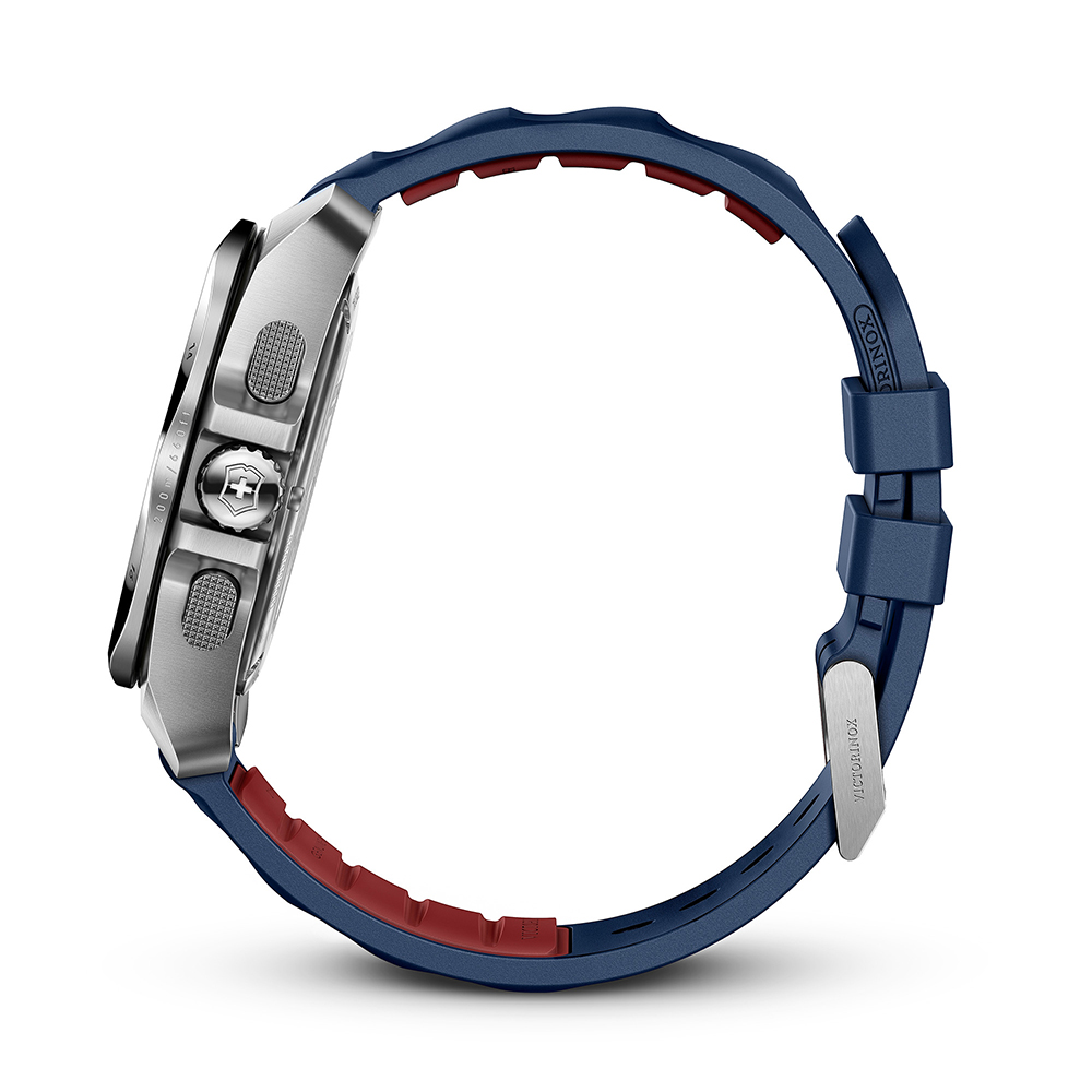 RELOJ DE PULSERA VICTORINOX INOX CHRONO 43 MM CORREA CAUCHO DIAL AZUL - 3
