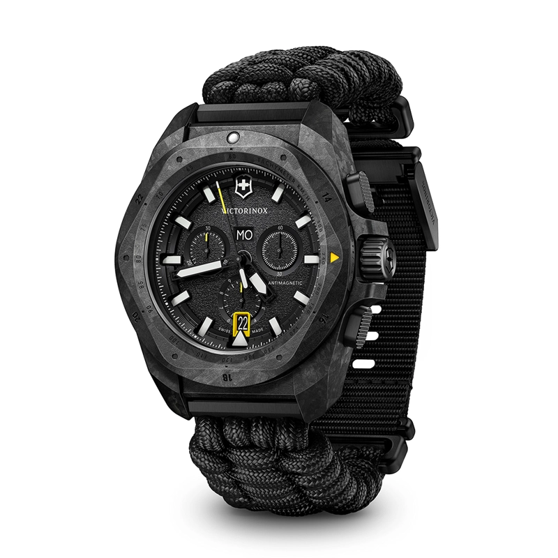 RELOJ DE PULSERA VICTORINOX INOX CHRONO 43 MM CORREA PARACORD DIAL NEGRO - 3