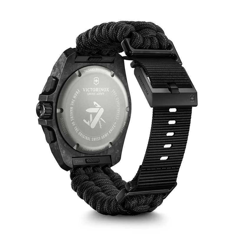 RELOJ DE PULSERA VICTORINOX INOX CHRONO 43 MM CORREA PARACORD DIAL NEGRO - 6