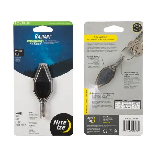 LLAVERO RADIANT MICROLIGHT LED NEGRO NITE IZE - 1