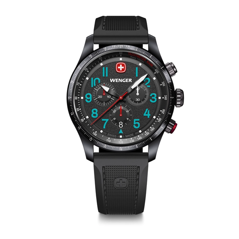 TERRAGRAPH CHRONO NEGRO/AZUL CORREA DE SILICONA WENGER - 1