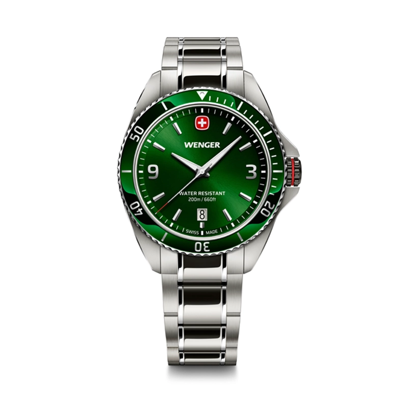RELOJ EXECUTIVE VERDE CORREA DE ACERO WENGER - 1
