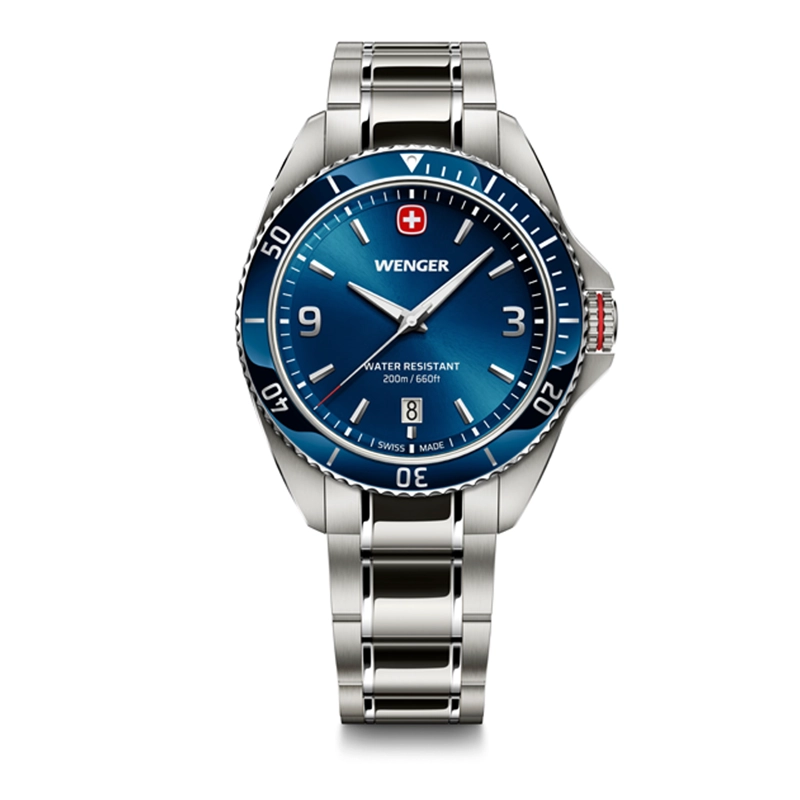 RELOJ EXECUTIVE AZUL CORREA DE ACERO WENGER - 1