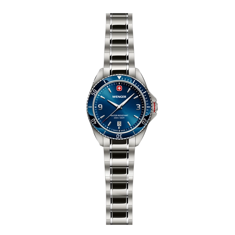 RELOJ EXECUTIVE AZUL CORREA DE ACERO WENGER - 2