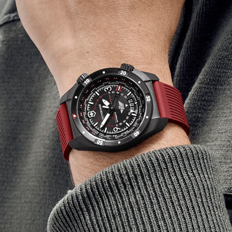 RELOJ AIR PRO AUTOMATICO CORREA CAUCHO ROJO VICTORINOX - 8
