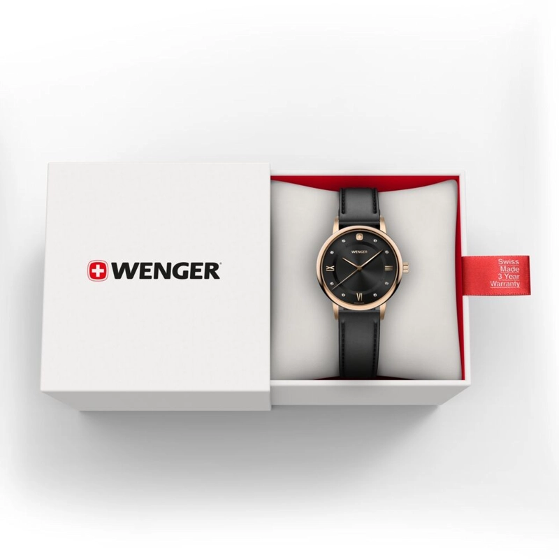 RELOJ URBAN DONNISSIMA CORREA CUERO NEGRO WENGER - 3