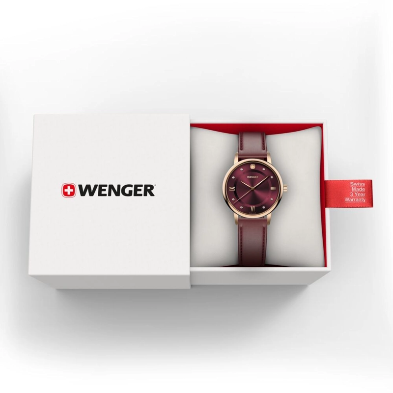 RELOJ URBAN DONNISSIMA CORREA CUERO ROJO WENGER - 3