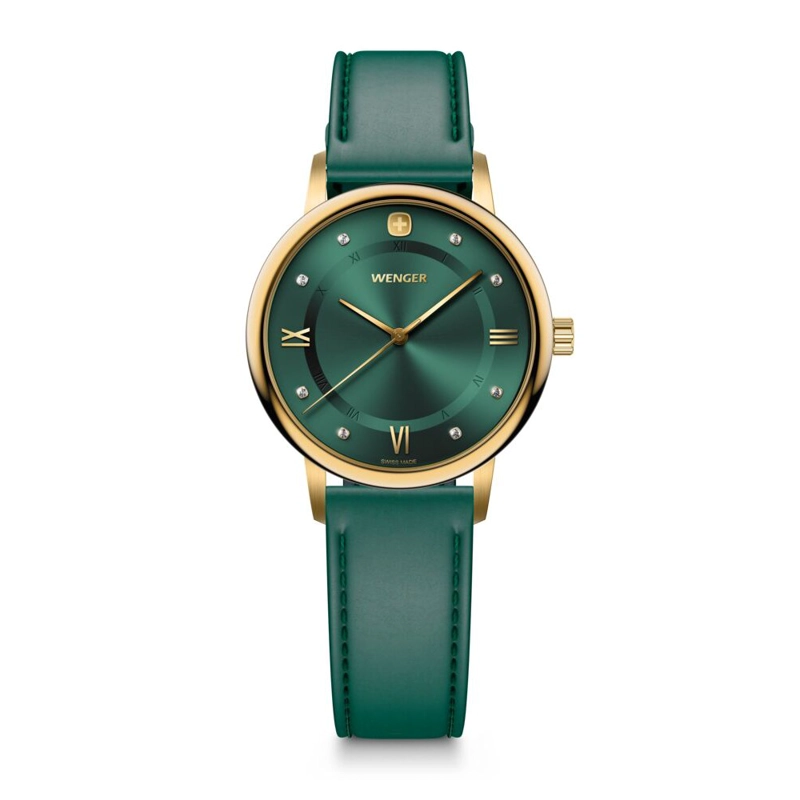 RELOJ URBAN DONNISSIMA CORREA CUERO VERDE WENGER - 1