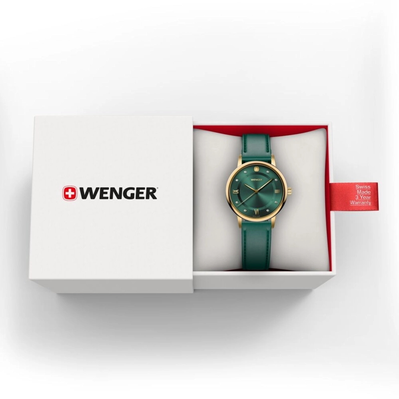 RELOJ URBAN DONNISSIMA CORREA CUERO VERDE WENGER - 3