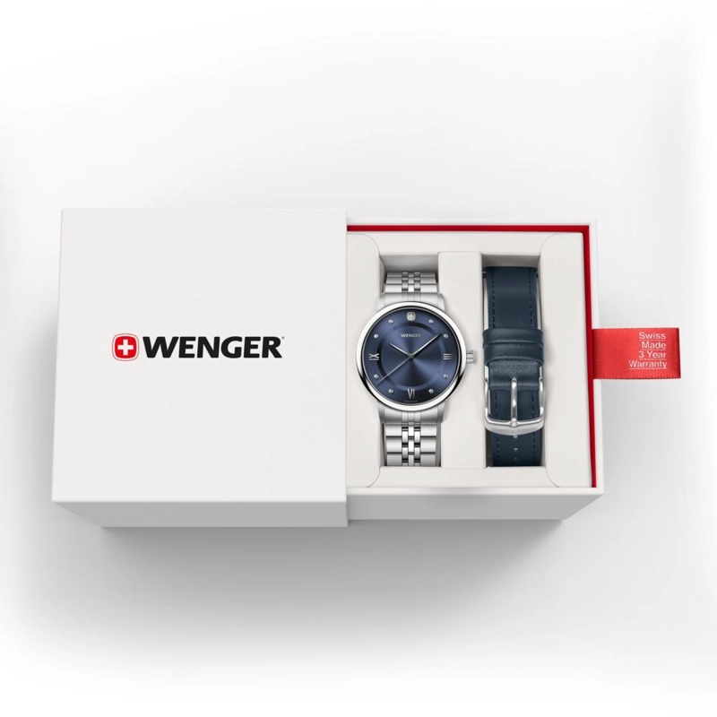 RELOJ URBAN DONNISSIMA CORREA ACERO DIAL AZUL WENGER - 4