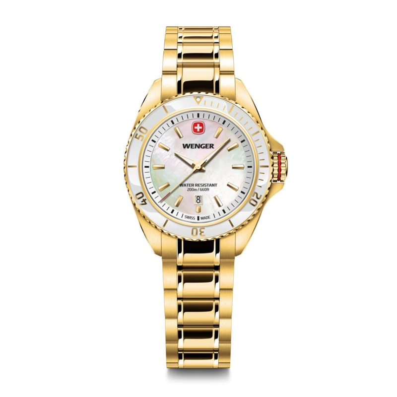 RELOJ EXECUTIVE CORREA ACERO DORADO WENGER - 1