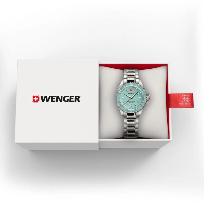 RELOJ EXECUTIVE CORREA ACERO DIAL CELESTE WENGER - 3