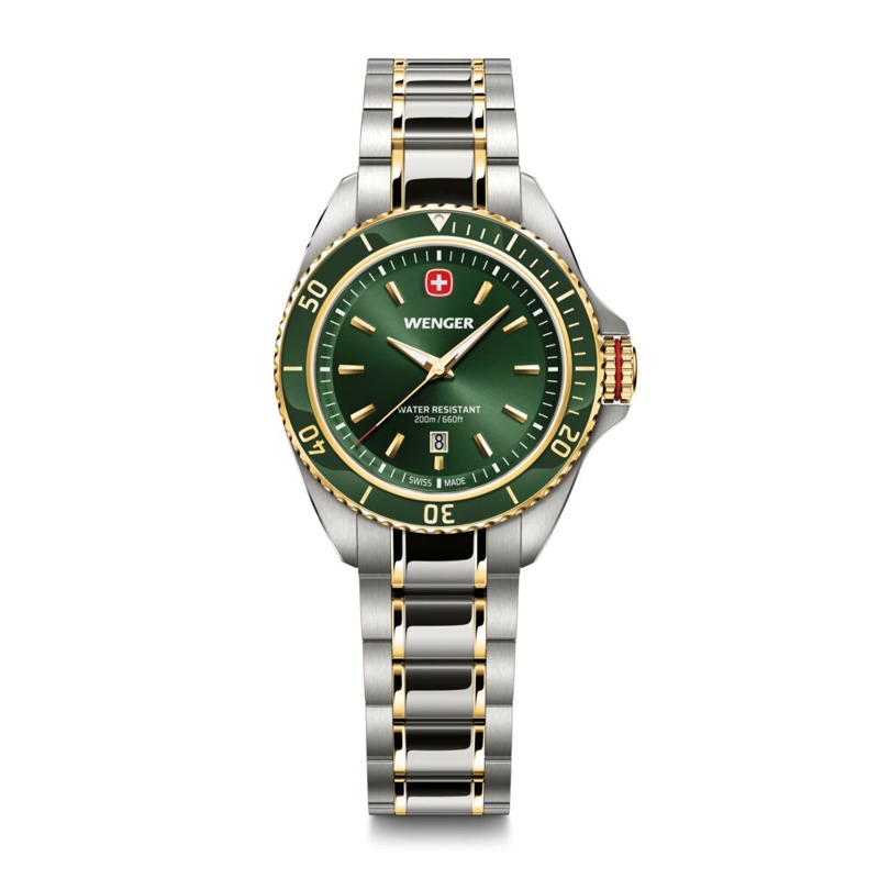 RELOJ EXECUTIVE CORREA ACERO DIAL VERDE WENGER - 1