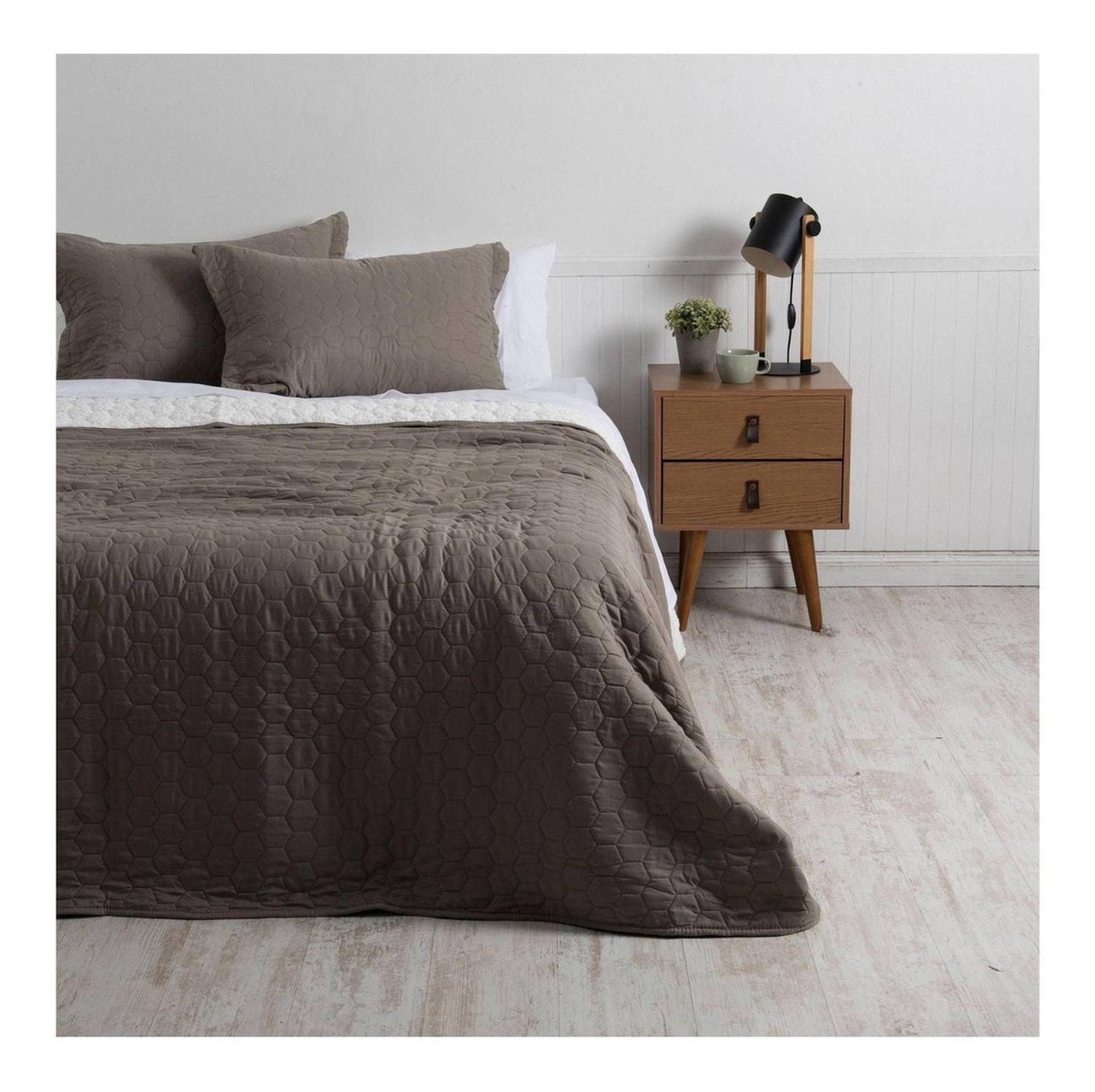 PLUMÓN MASHINI 2 PLAZAS GRIS QUILT SHERPA - 4