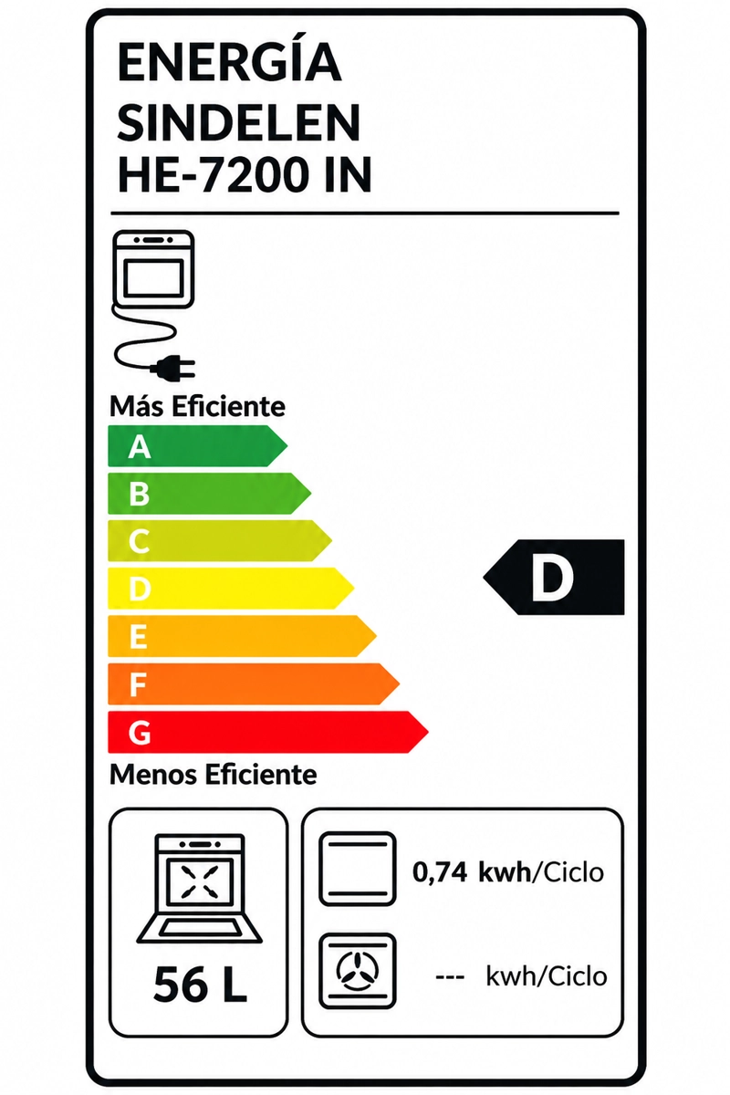 HORNO EMPOTRABLE SINDELEN 2250W 57 LT HE-7200IN - 11