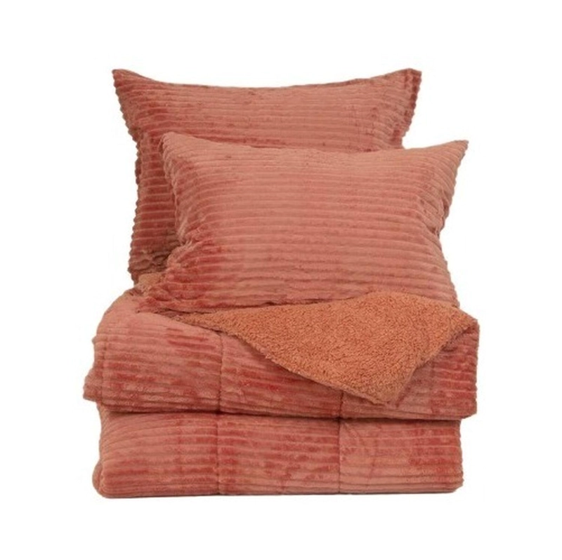 PLUMÓN MASHINI TERRACOTA CORDUROY CORAL SHERPA 1.5 P - 1