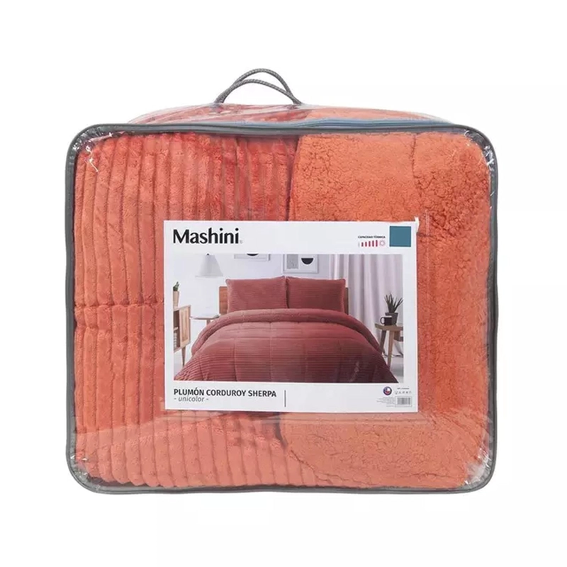 PLUMÓN MASHINI TERRACOTA CORDUROY CORAL SHERPA 1.5 P - 5