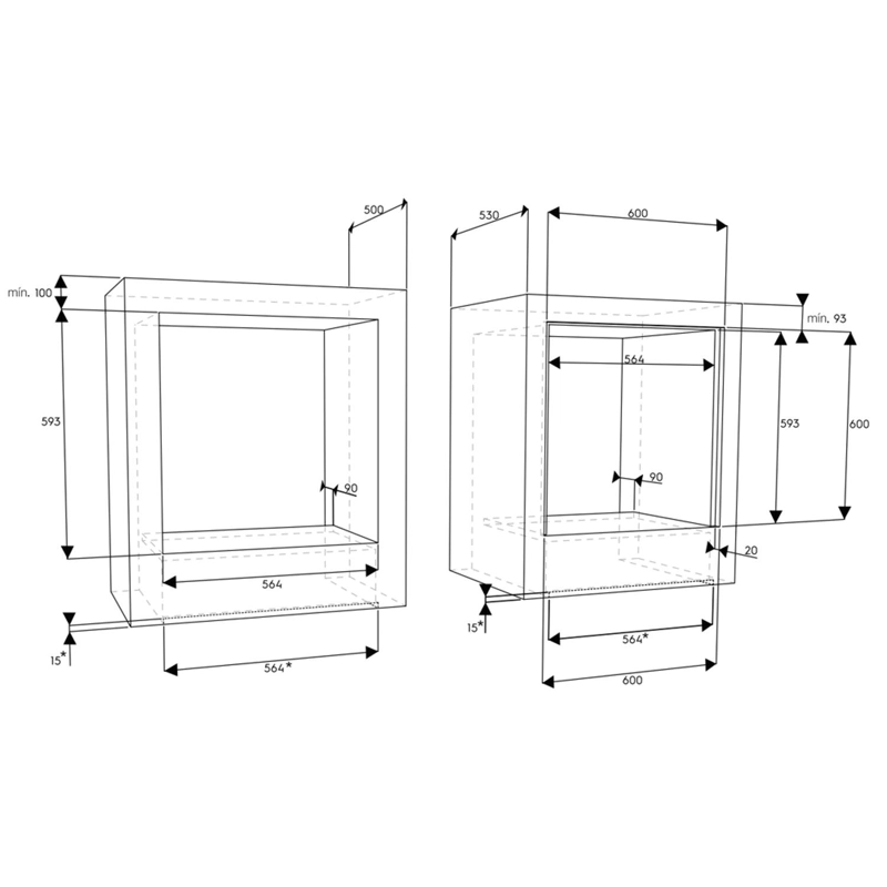 HORNO FENSA FHE 1130 M EMPOTRABLE ELÉCTRICO 52L NEGRO 220V - 10