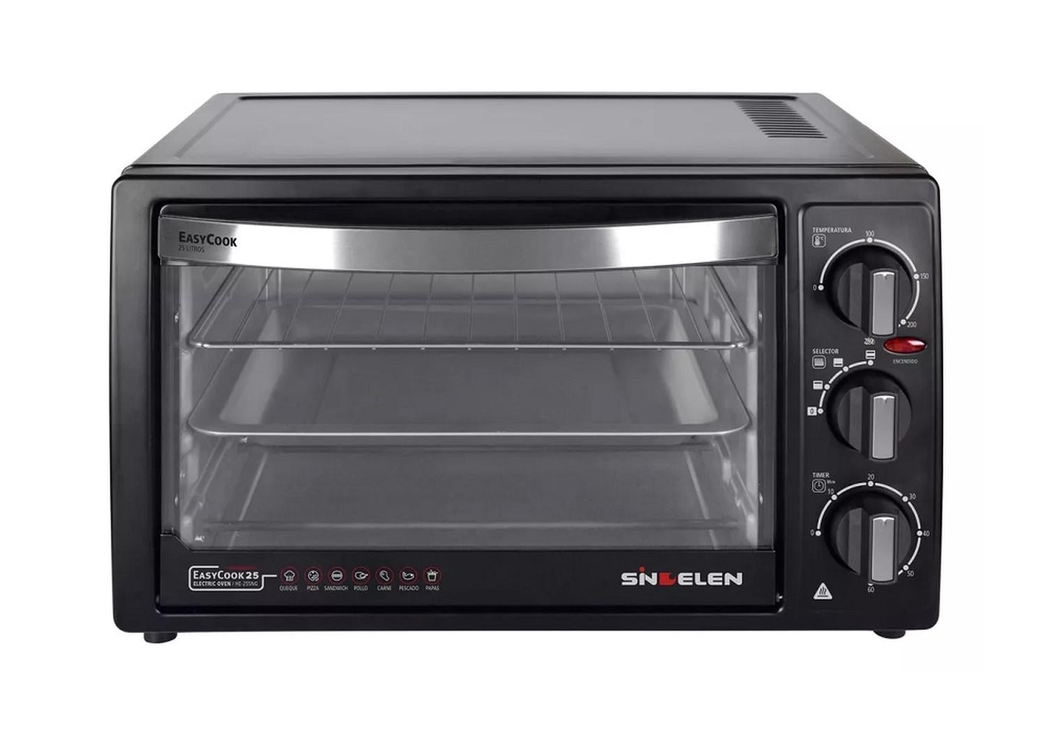 HORNO ELECTRICO SINDELEN HE-255NG 25LTS COLOR NEGRO - 1