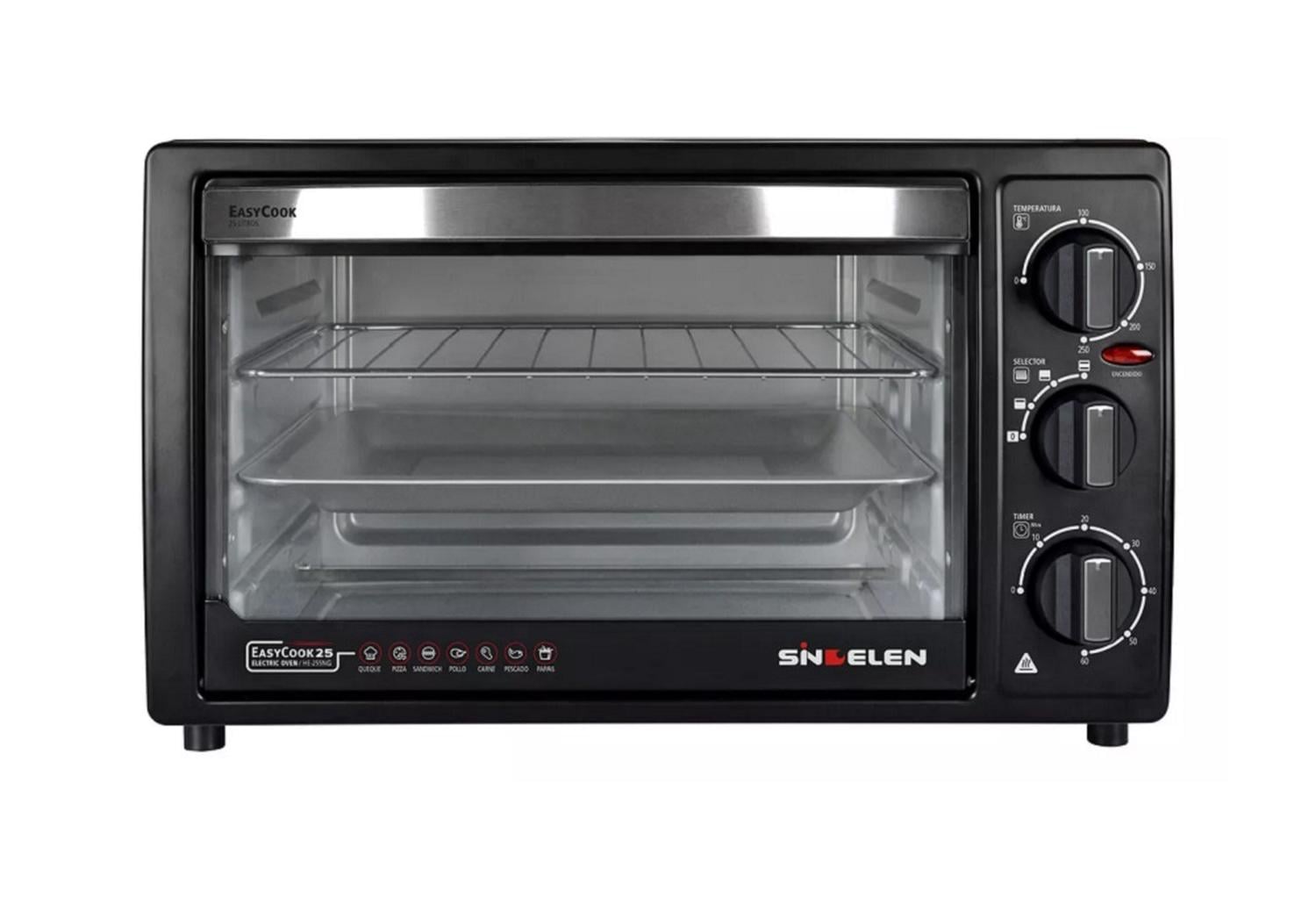 HORNO ELECTRICO SINDELEN HE-255NG 25LTS COLOR NEGRO - 3
